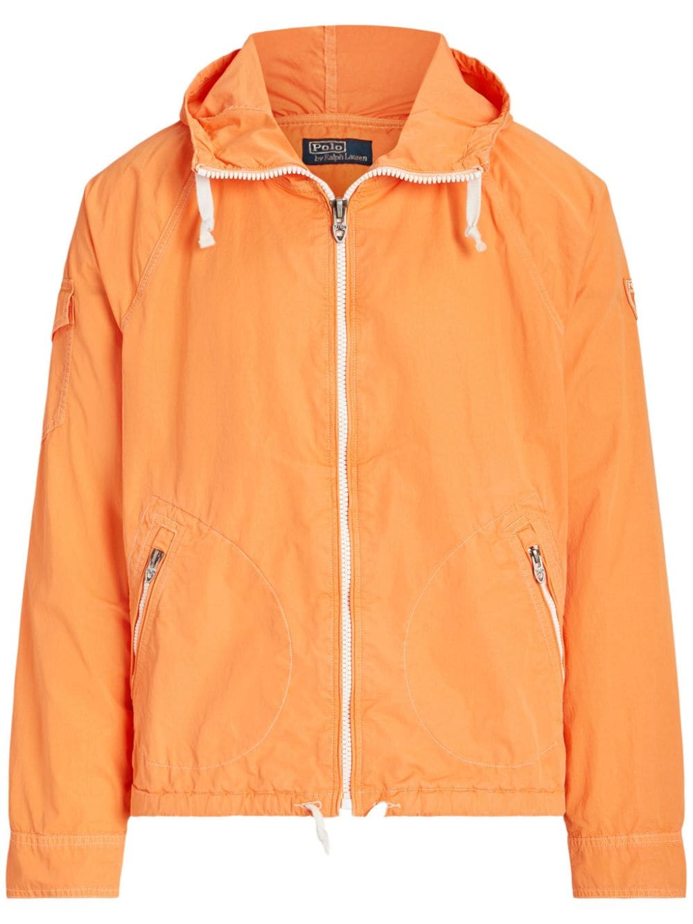 Polo Ralph Lauren logo-patch twill hooded jacket - Orange von Polo Ralph Lauren