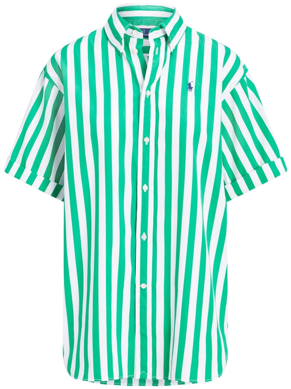 Polo Ralph Lauren logo-print striped shirt - Green von Polo Ralph Lauren