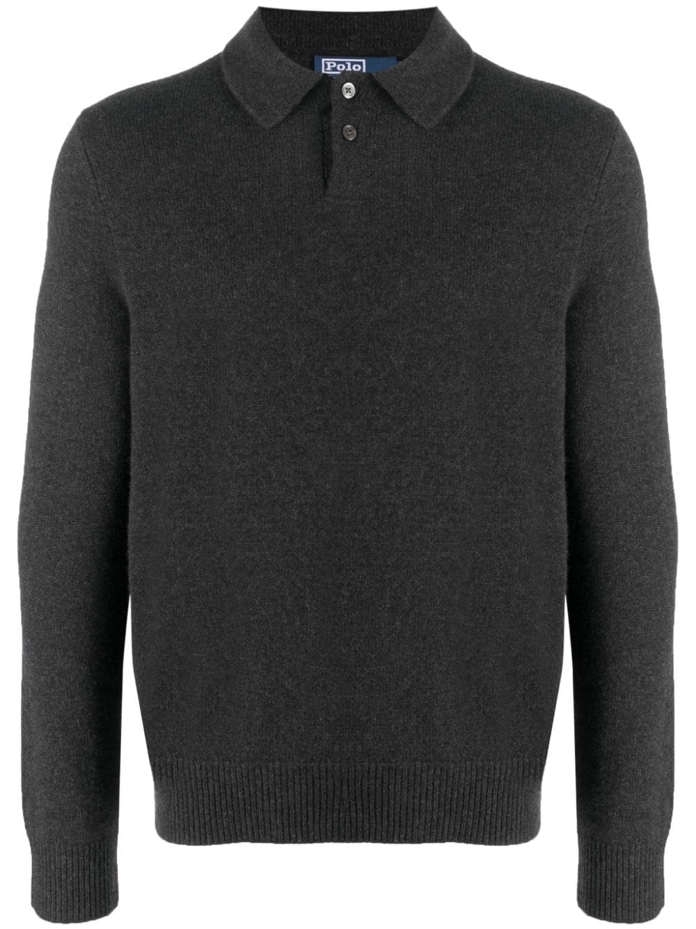 Polo Ralph Lauren mélange-effect cashmere polo jumper - Grey von Polo Ralph Lauren