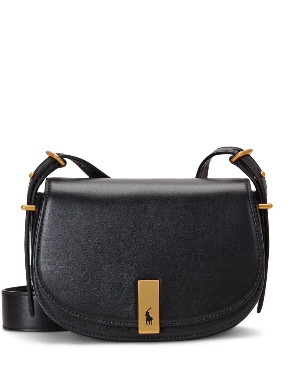 Polo Ralph Lauren mini Polo ID leather crossbody bag - Black von Polo Ralph Lauren