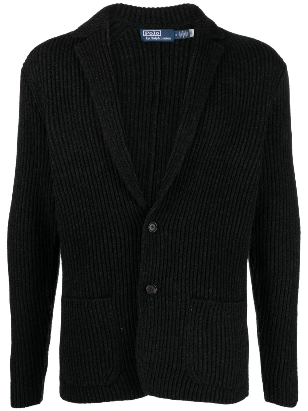 Polo Ralph Lauren notched-lapels ribbed cardigan - Black von Polo Ralph Lauren