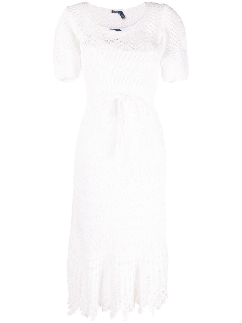 Polo Ralph Lauren open-knit short-sleeve dress - White von Polo Ralph Lauren