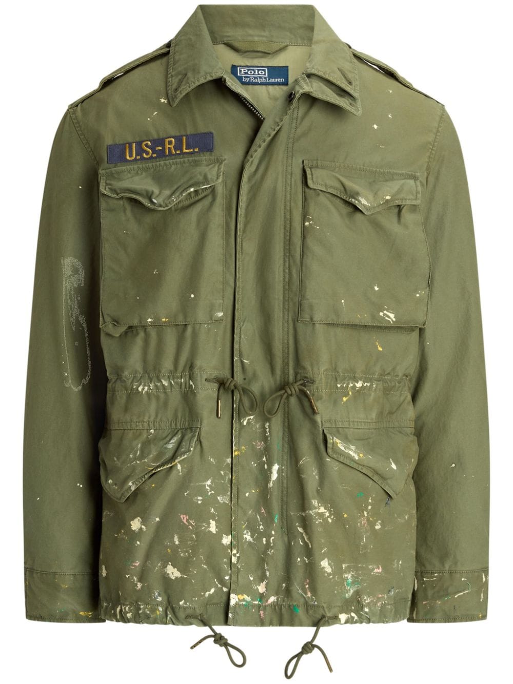 Polo Ralph Lauren paint-splatter twill military jacket - Green von Polo Ralph Lauren
