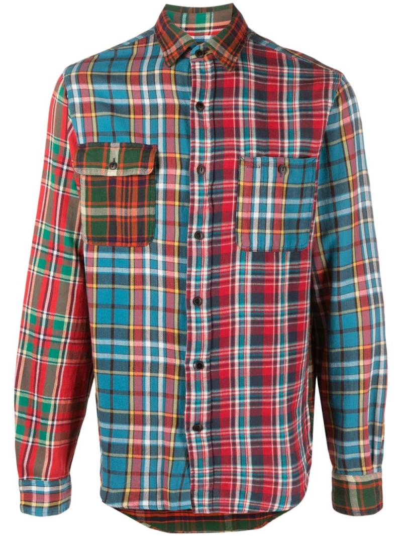 Polo Ralph Lauren patchwork plaid-check cotton shirt - Red von Polo Ralph Lauren