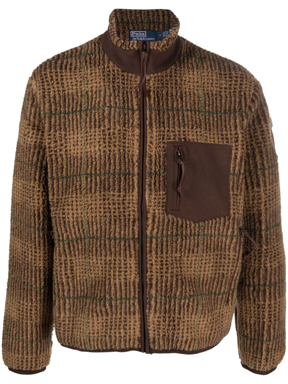 Polo Ralph Lauren plaid-check pattern knitted bomber jacket - Brown von Polo Ralph Lauren