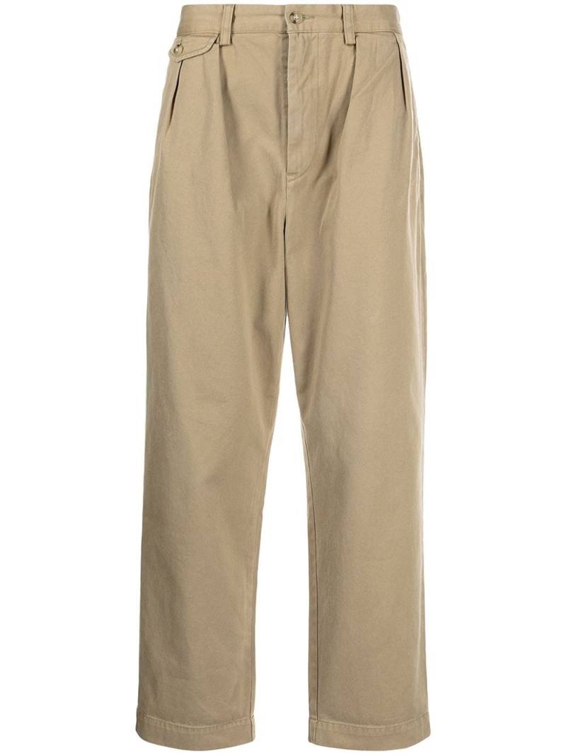 Polo Ralph Lauren pleat-detail cotton trousers - Brown von Polo Ralph Lauren