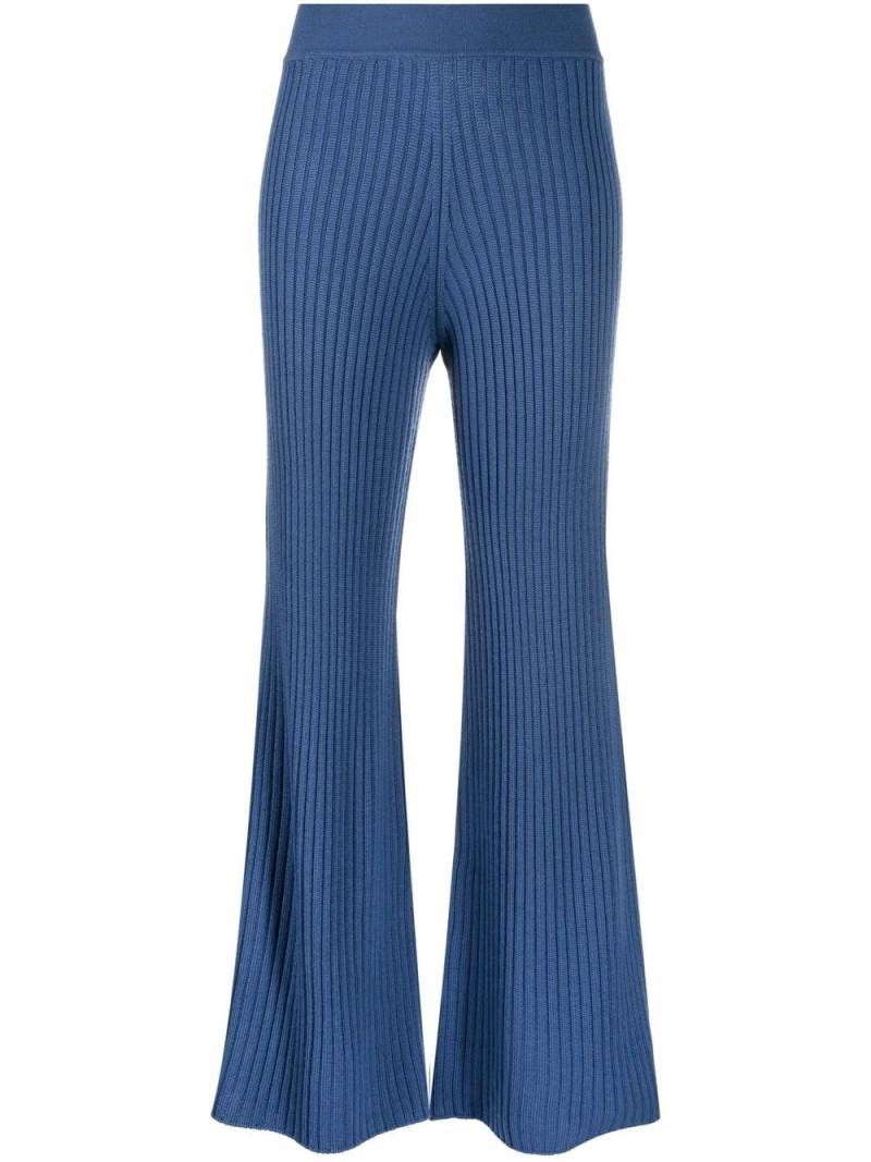 Polo Ralph Lauren ribbed-knit flared trousers - Blue von Polo Ralph Lauren
