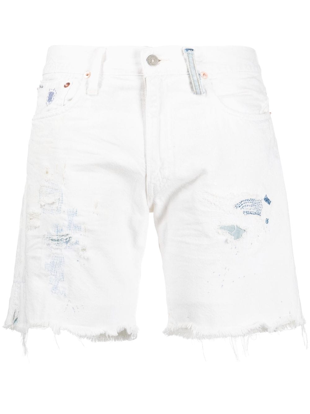 Polo Ralph Lauren ripped-detailing denim shorts - Neutrals von Polo Ralph Lauren