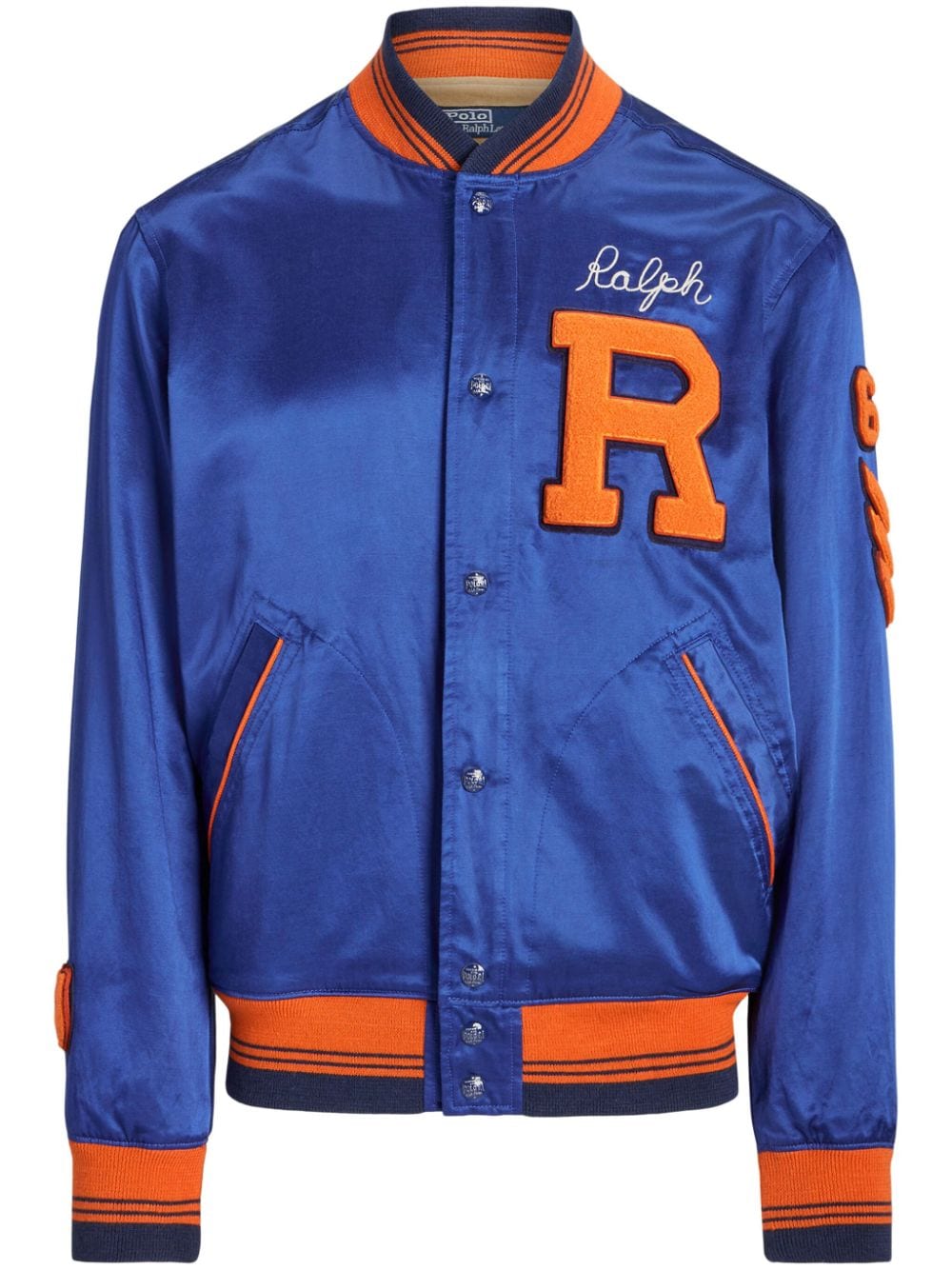 Polo Ralph Lauren satin baseball bomber jacket - Blue von Polo Ralph Lauren