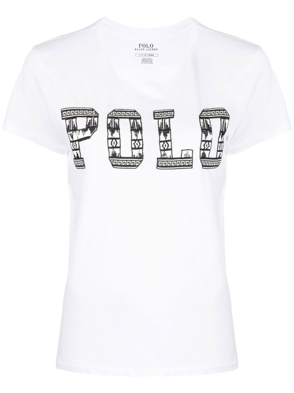 Polo Ralph Lauren sequin logo detail T-shirt - White von Polo Ralph Lauren