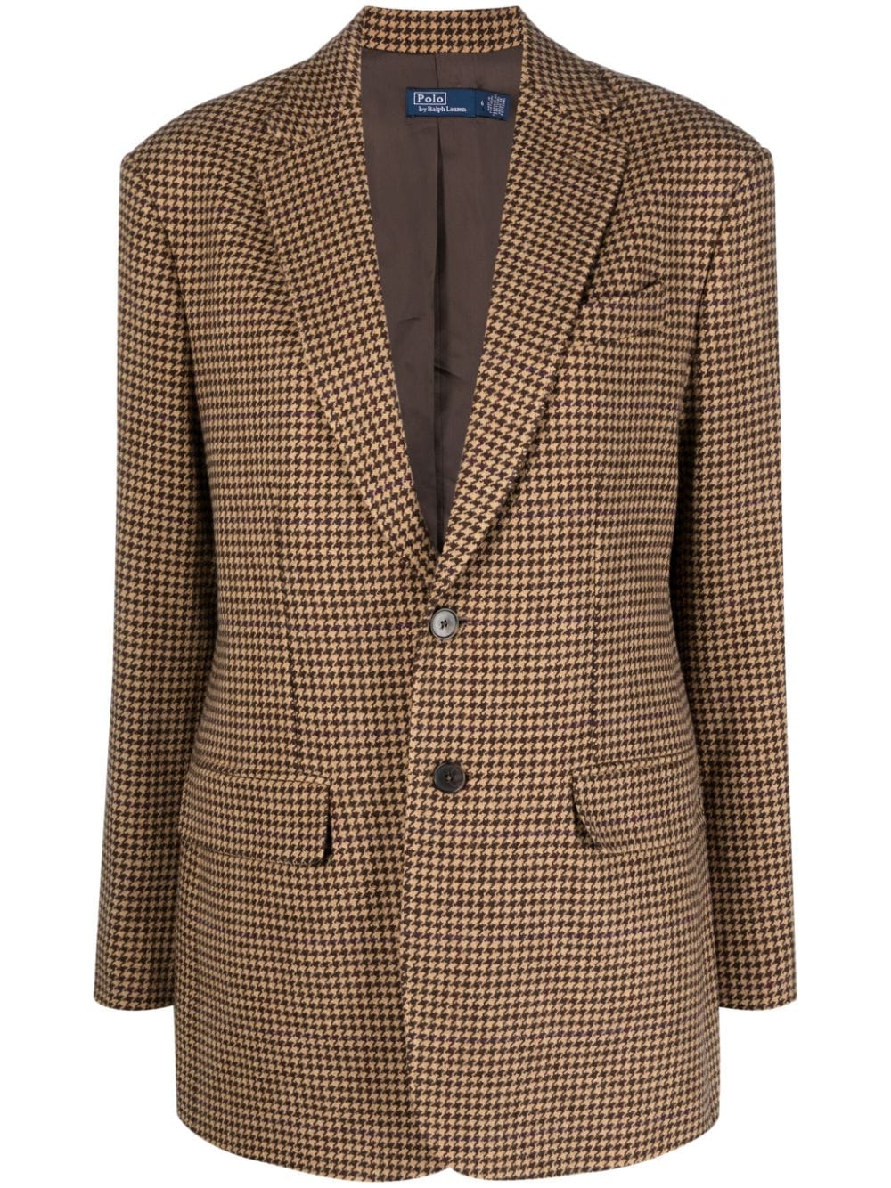 Polo Ralph Lauren single-breasted houndstooth tweed blazer - Brown von Polo Ralph Lauren