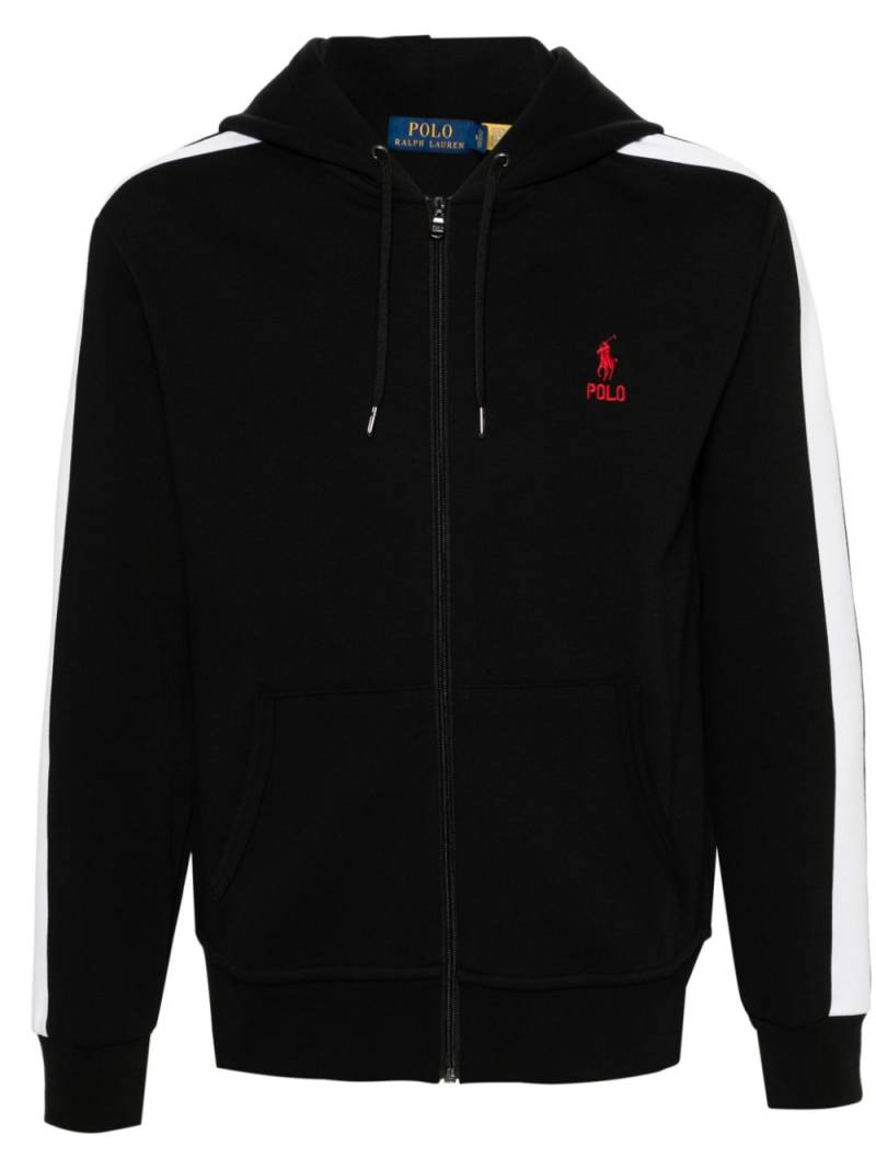 Polo Ralph Lauren stripe-detail zip-up hoodie - Black von Polo Ralph Lauren
