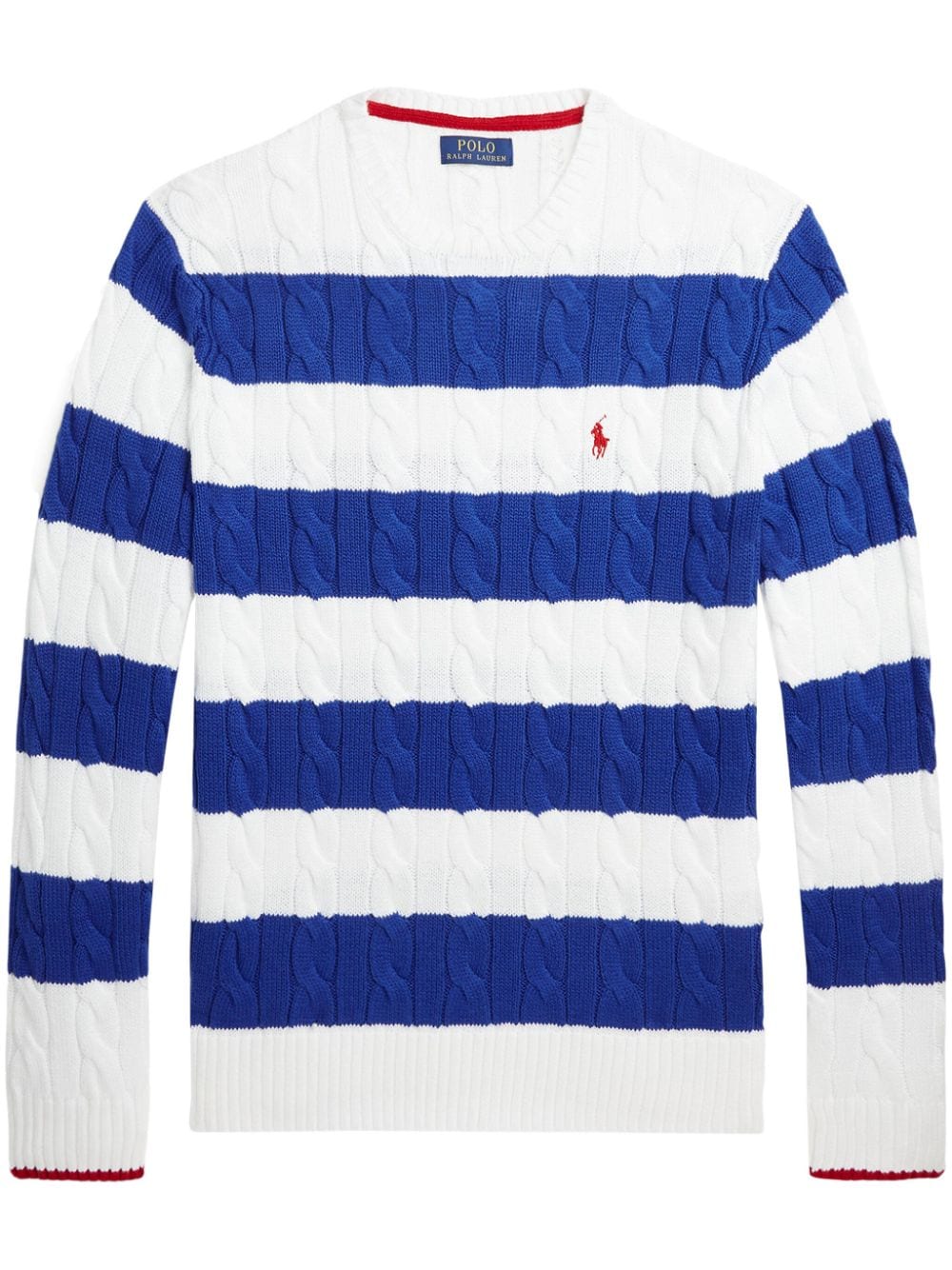 Polo Ralph Lauren striped cable-knit jumper - Blue von Polo Ralph Lauren