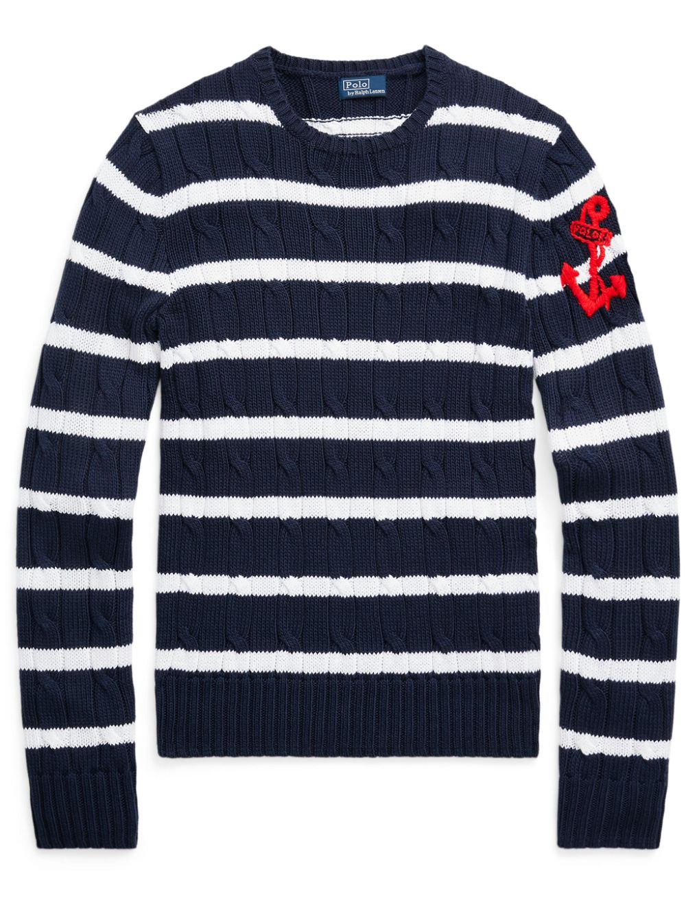 Polo Ralph Lauren striped cable-knit jumper - Blue von Polo Ralph Lauren