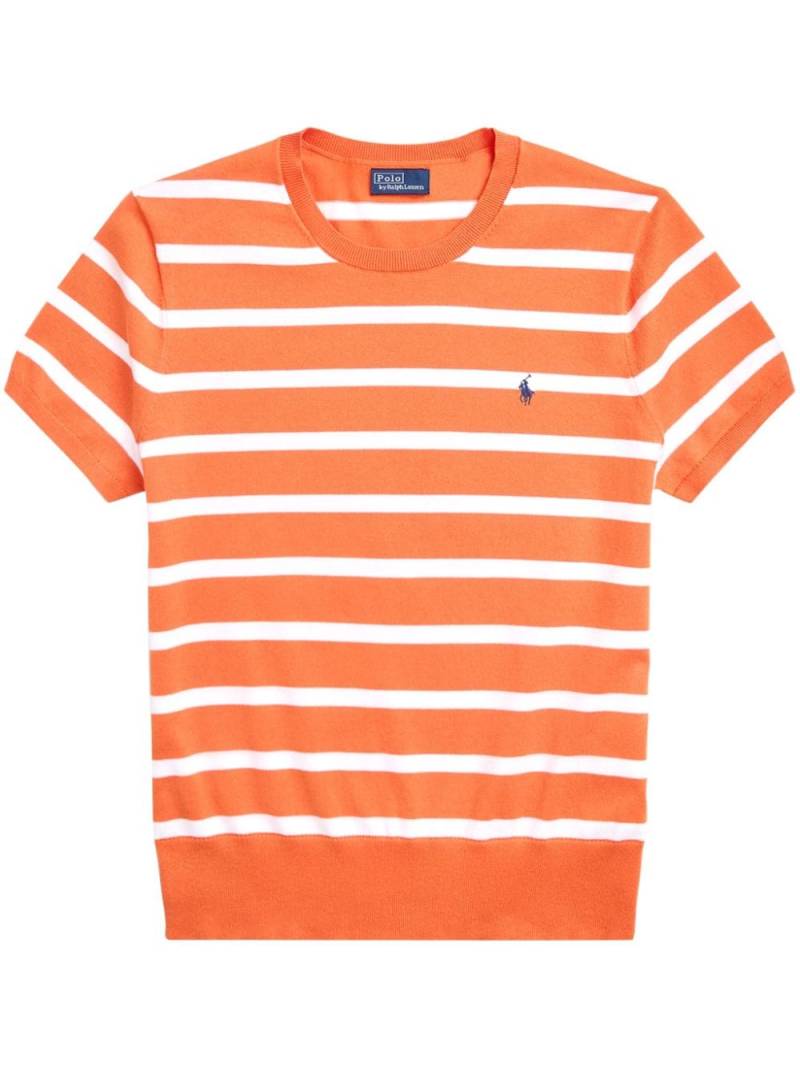 Polo Ralph Lauren striped cotton-blend knitted top - Orange von Polo Ralph Lauren