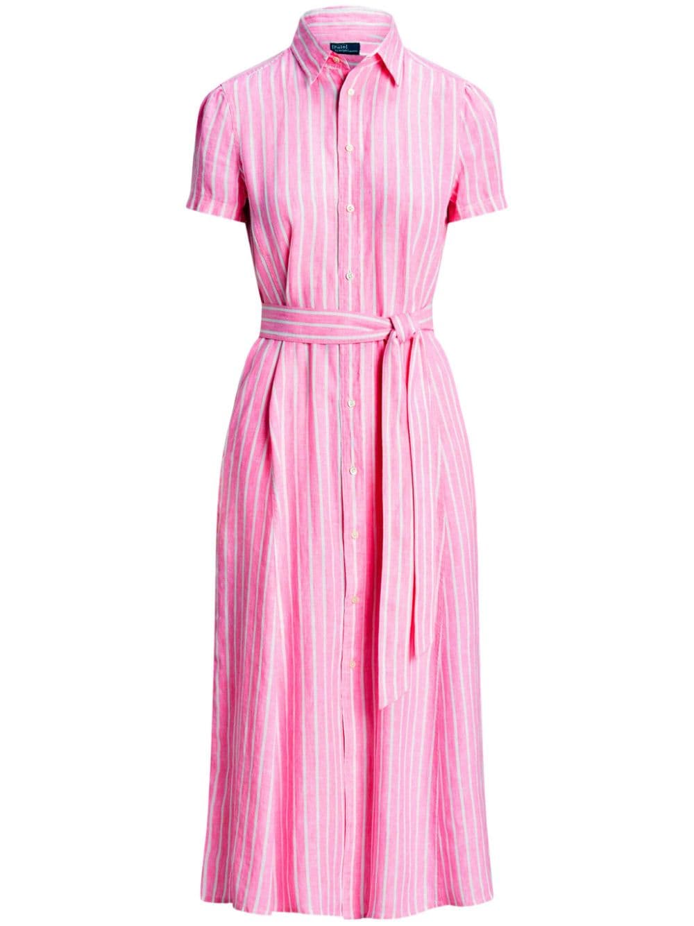 Polo Ralph Lauren striped linen shirt-dress - Pink von Polo Ralph Lauren