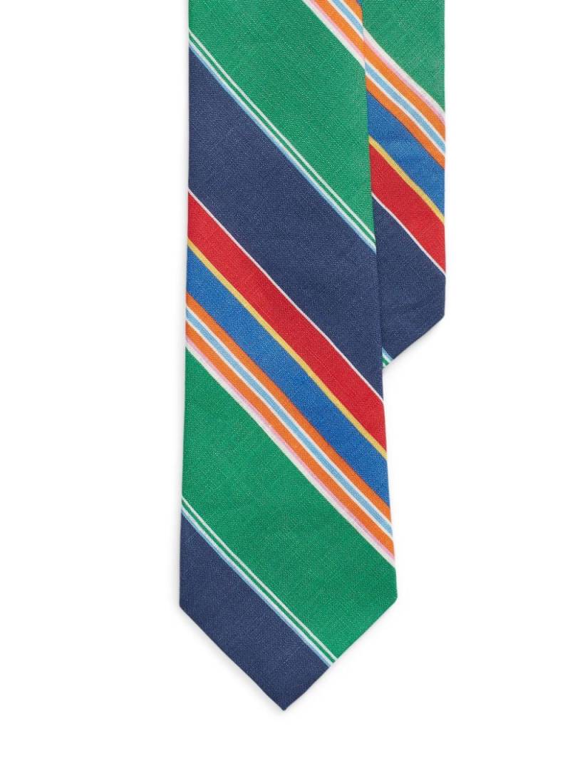 Polo Ralph Lauren striped linen tie - Green von Polo Ralph Lauren