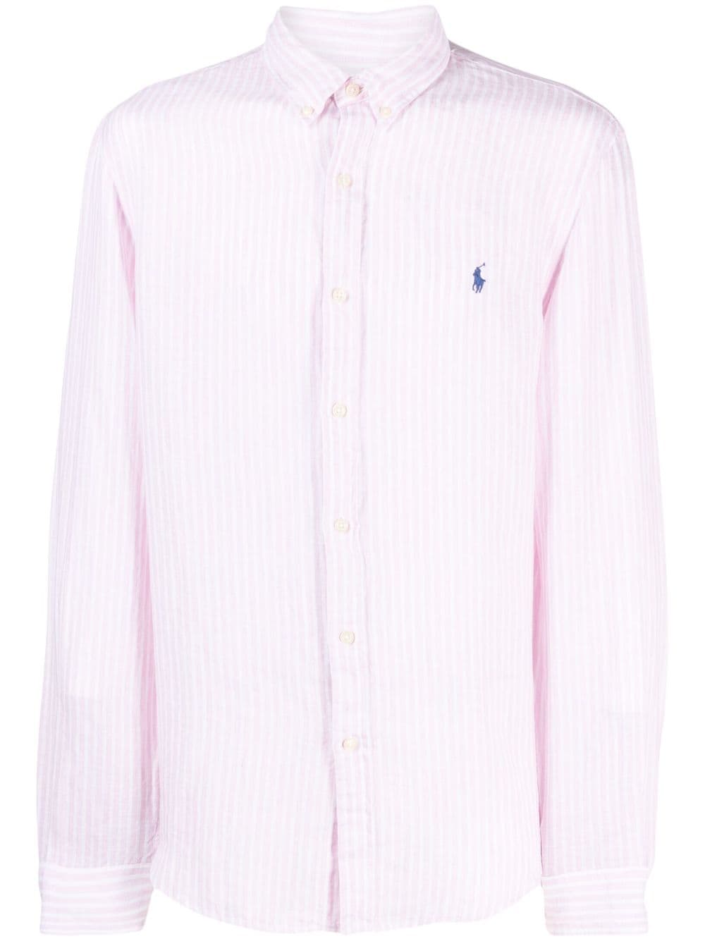 Polo Ralph Lauren striped logo shirt - Pink von Polo Ralph Lauren