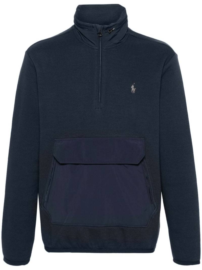 Polo Ralph Lauren zip-up piqué hoodie - Blue von Polo Ralph Lauren