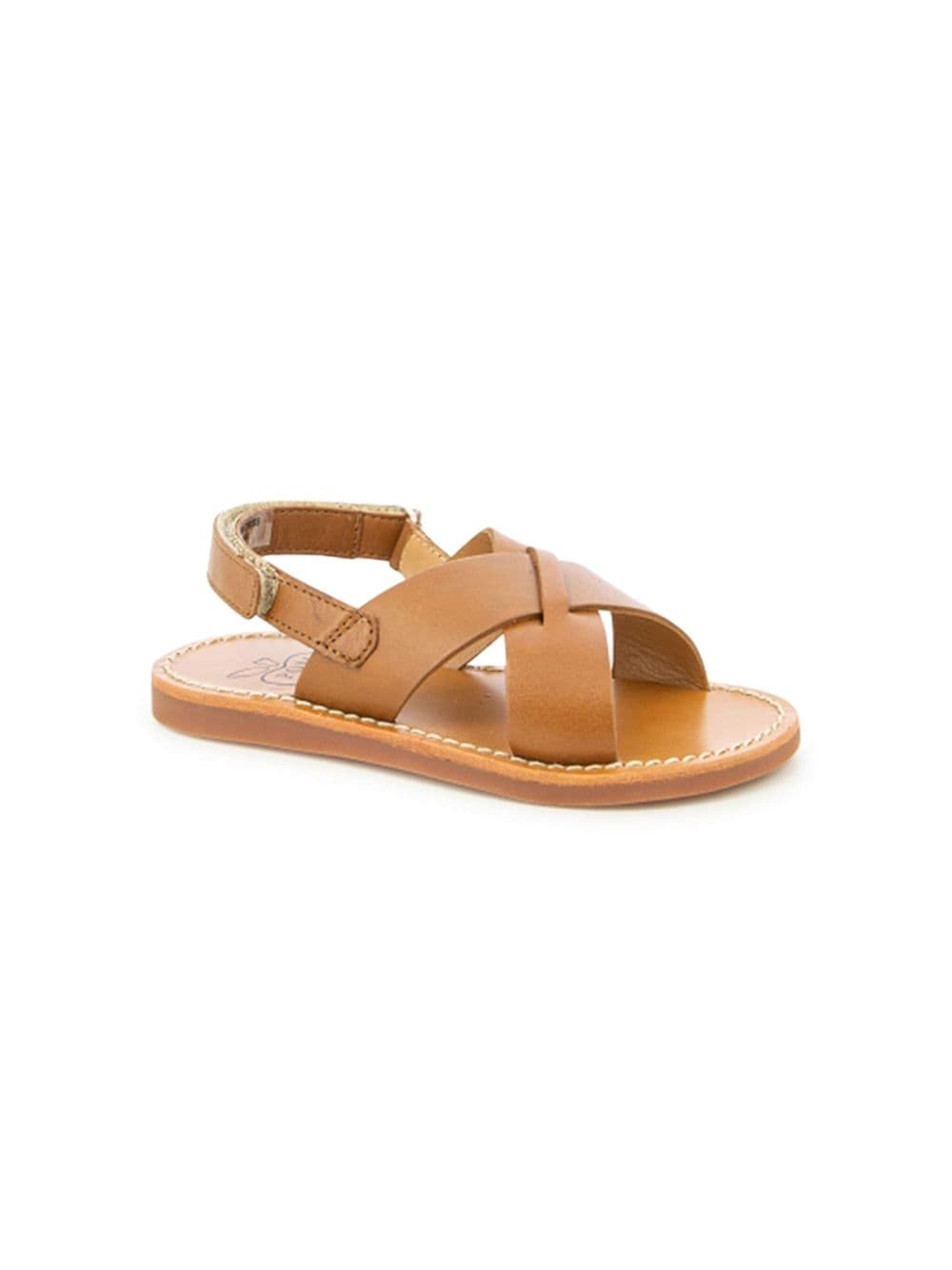 Pom D'api Plage-Stitch Cross leather sandals - Brown von Pom D'api