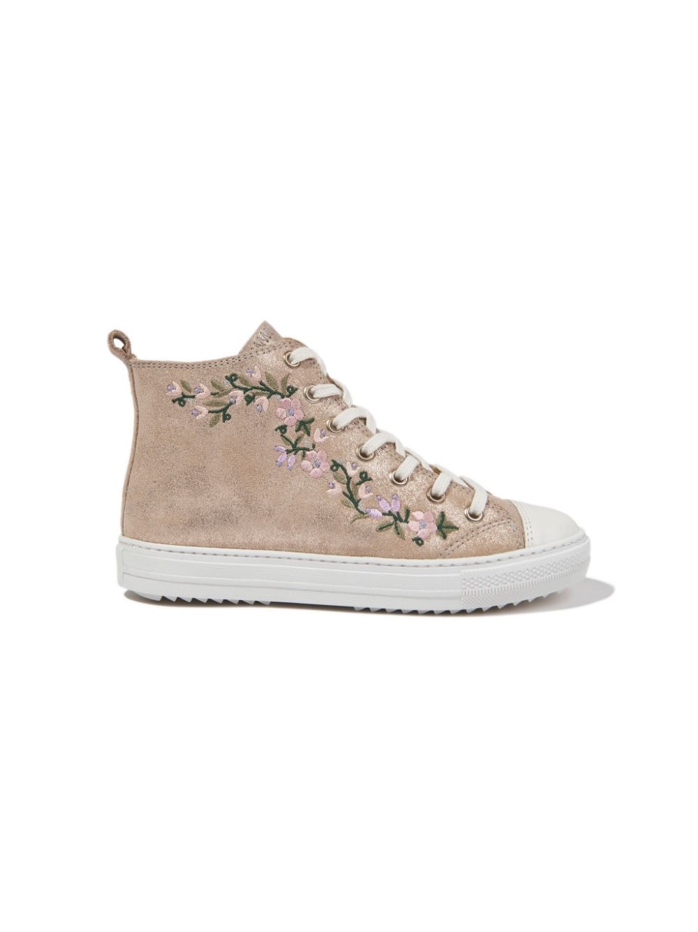 Pom D'api floral-embroidery leather sneakers - Gold von Pom D'api