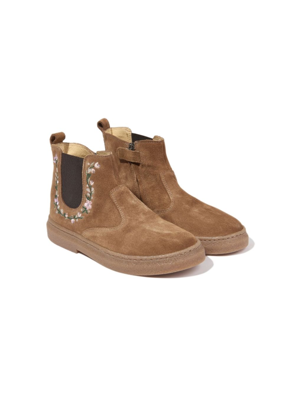 Pom D'api floral-embroidery suede boots - Brown von Pom D'api