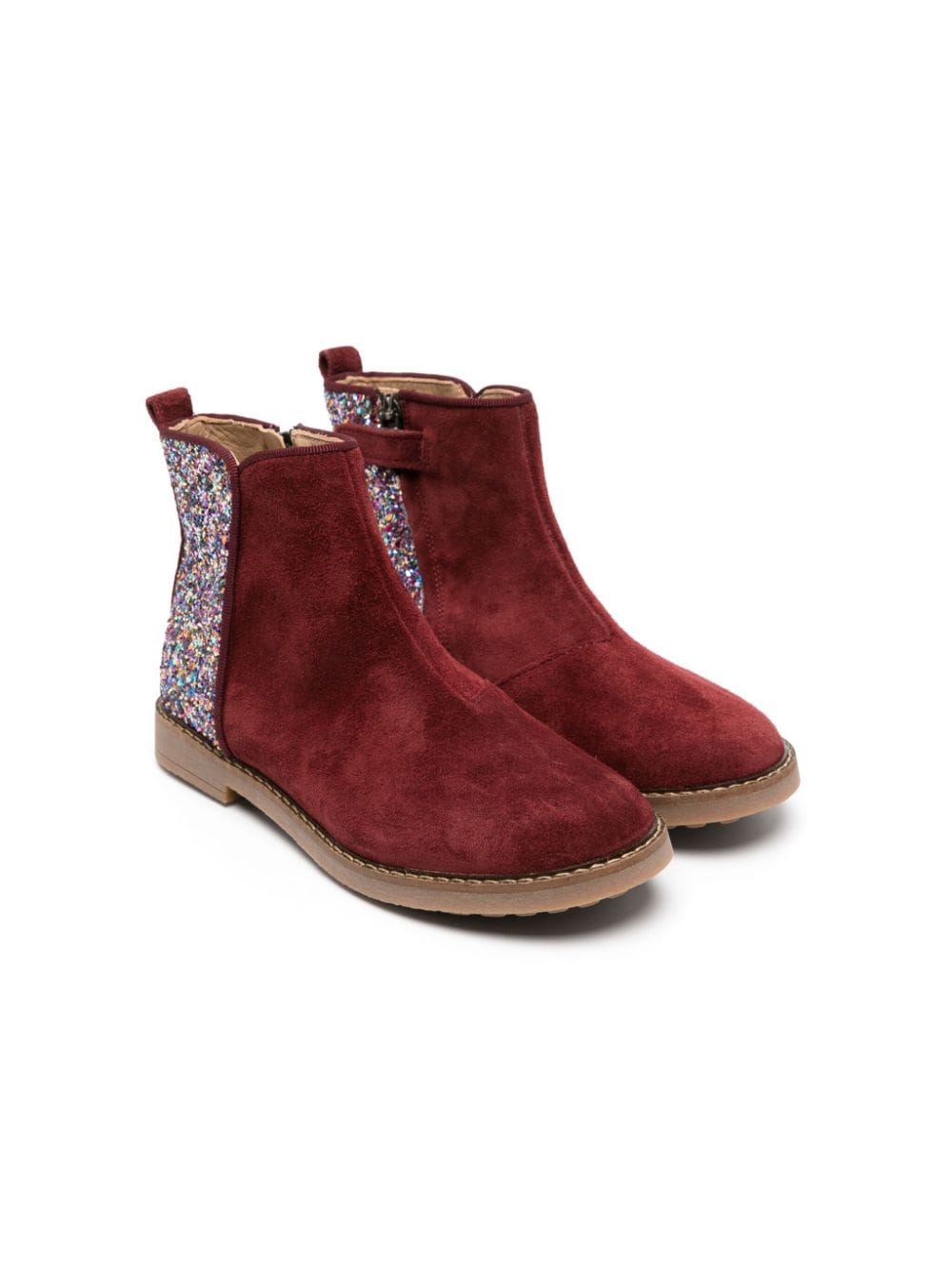 Pom D'api glitter-panels suede ankle boots - Red von Pom D'api