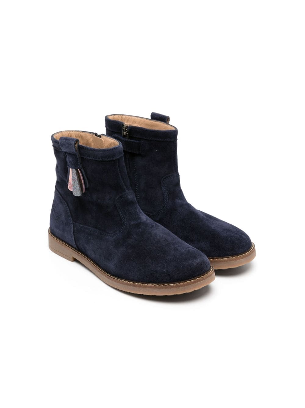 Pom D'api layered-detail suede ankle boots - Blue von Pom D'api