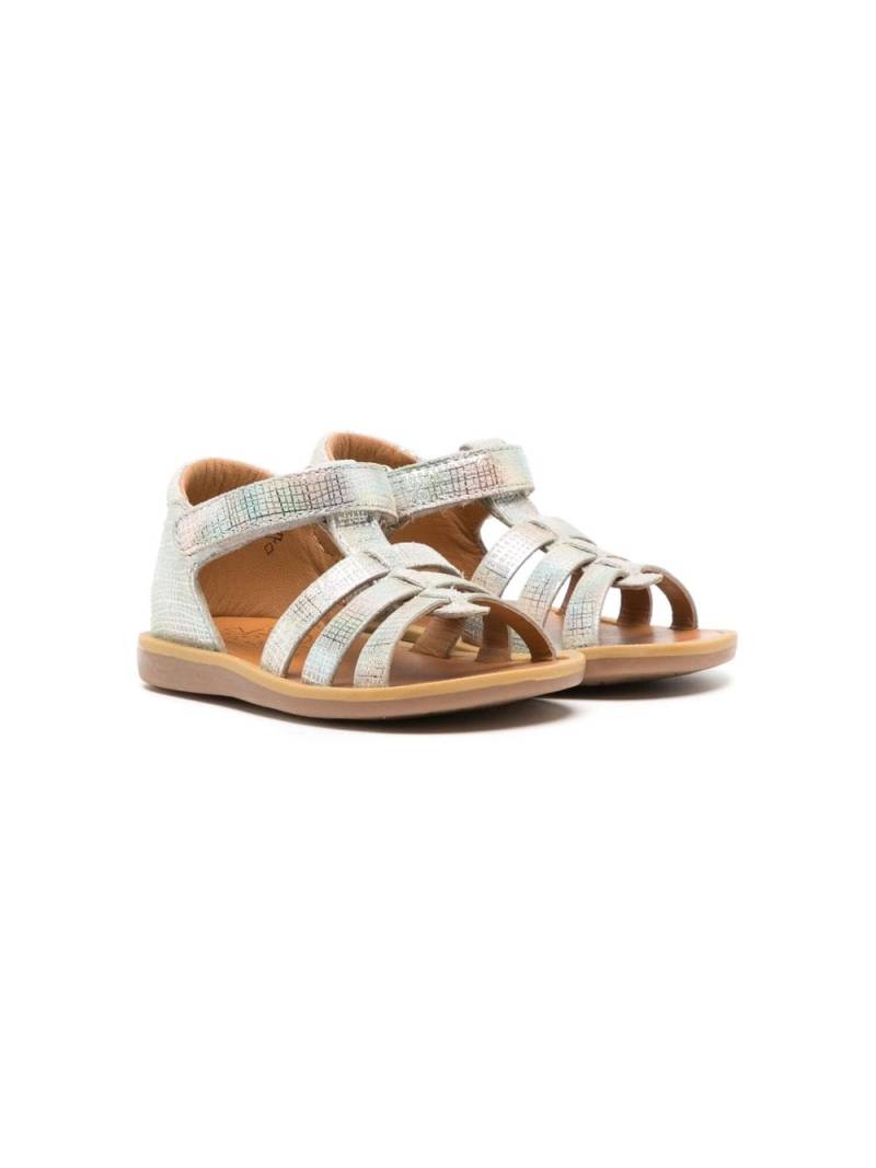Pom D'api metallic touch-strap sandals - Silver von Pom D'api