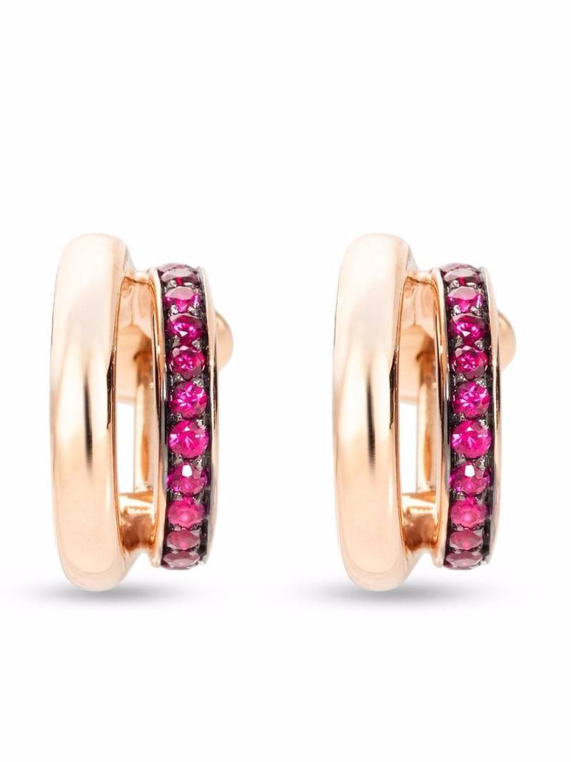 Pomellato 18kt rose gold Iconic ruby double band earrings - Pink von Pomellato