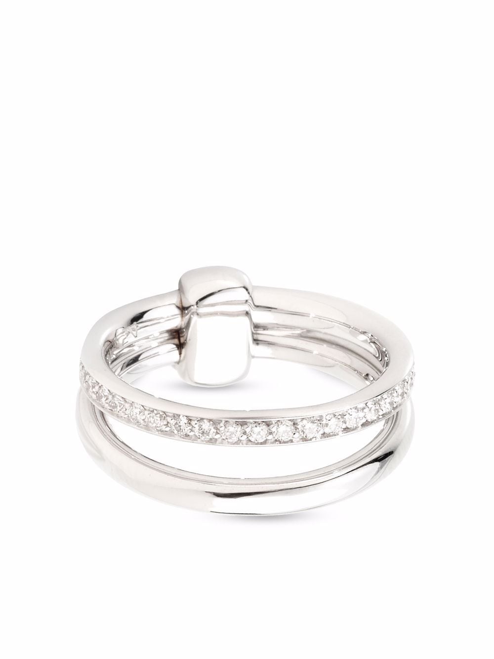 Pomellato 18kt white gold Iconic diamond double band ring - Silver von Pomellato