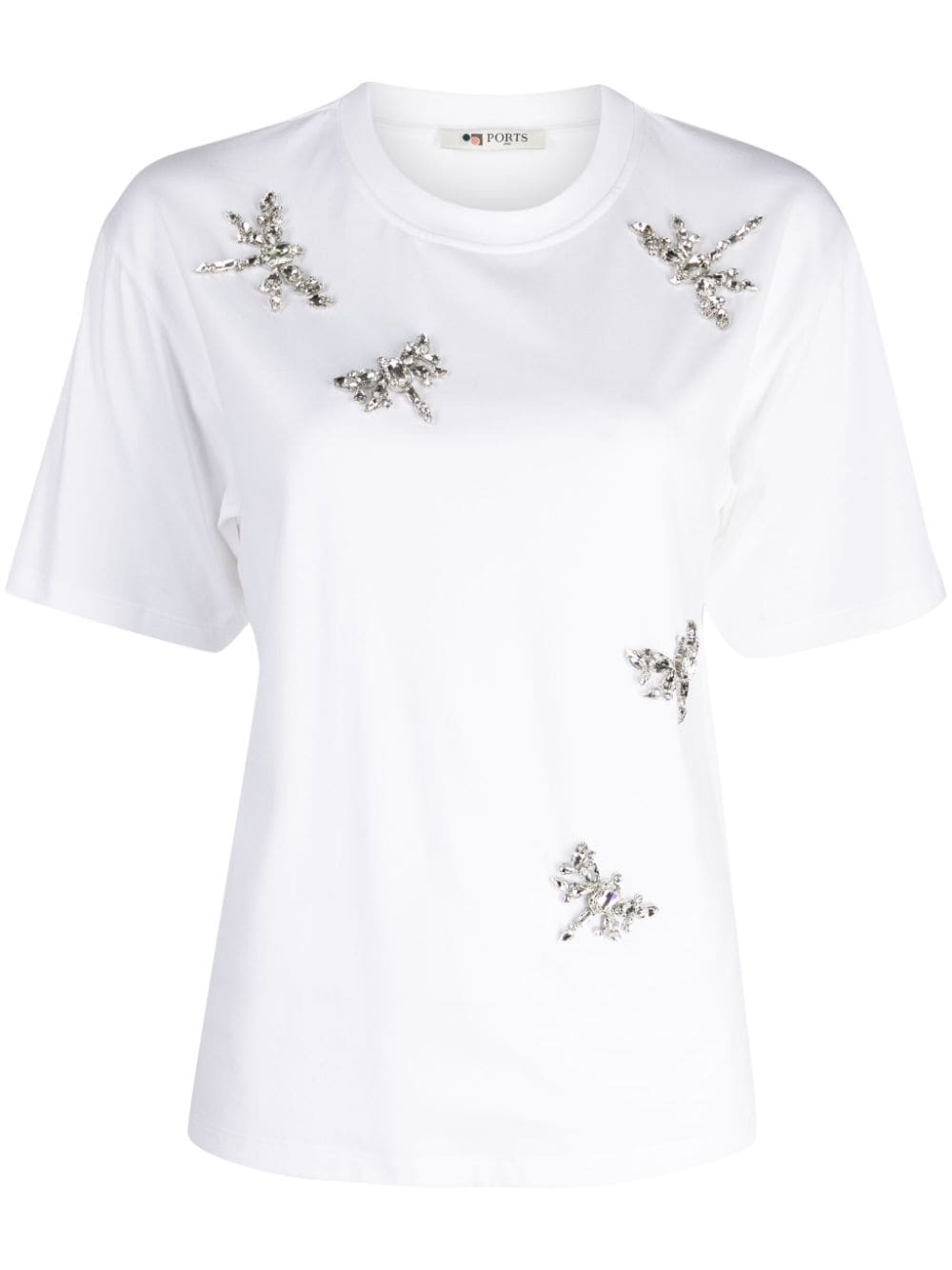 Ports 1961 Dragonfly crystal-details cotton T-shirt - White von Ports 1961