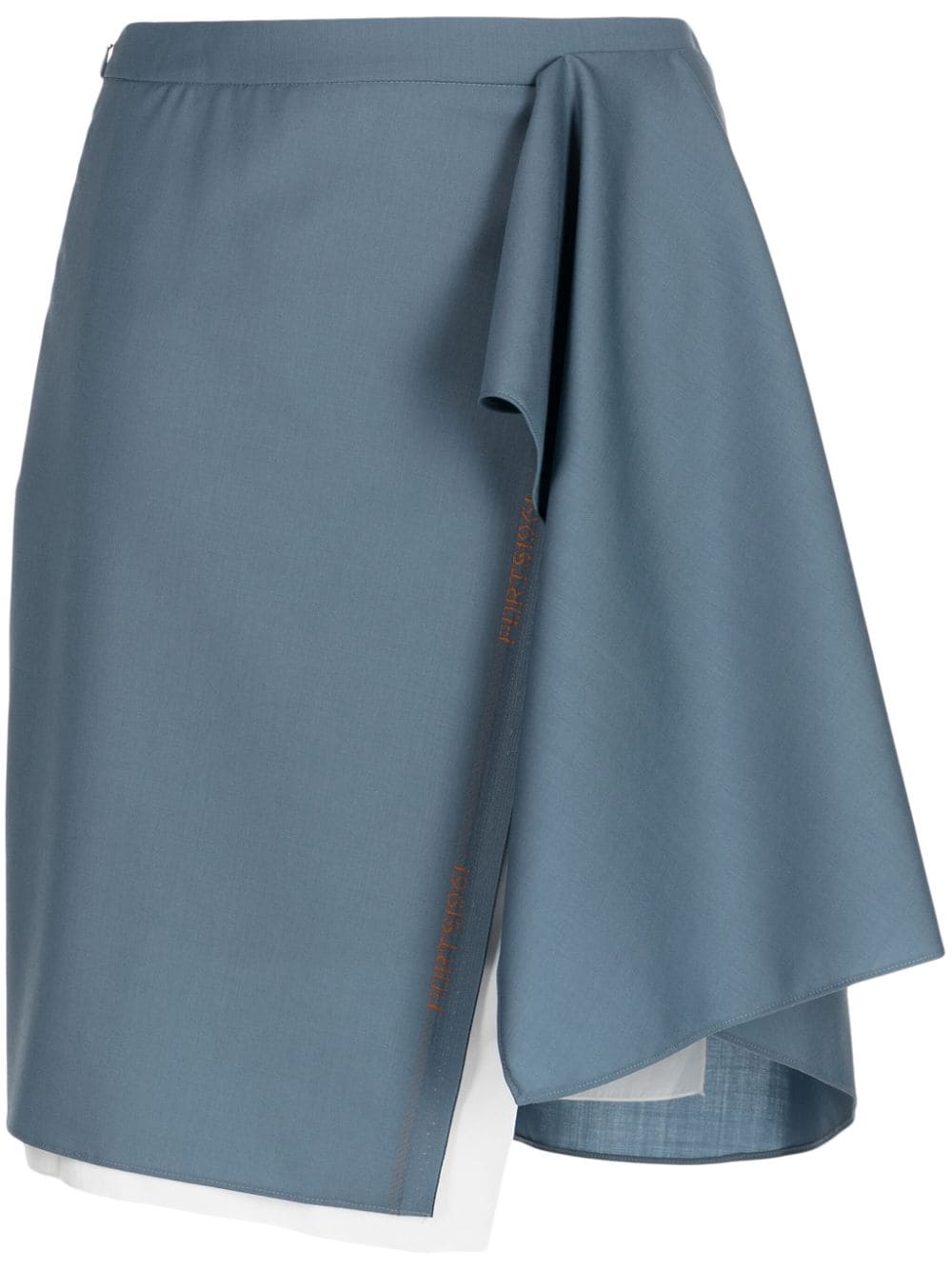 Ports 1961 asymmetric draped wool miniskirt - Blue von Ports 1961