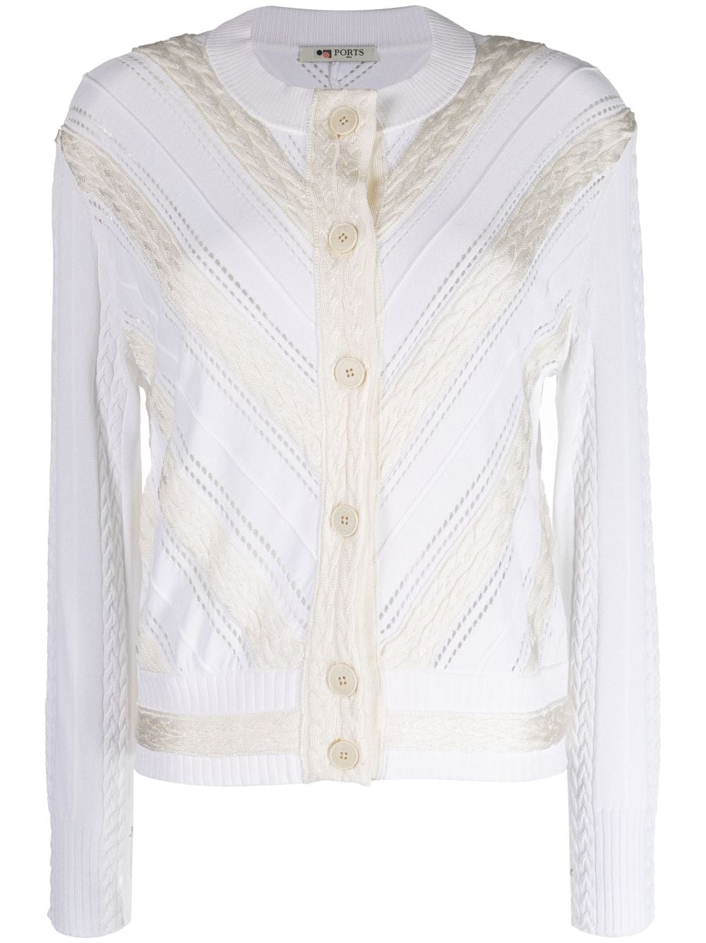 Ports 1961 chevron knitted cardigan - White von Ports 1961