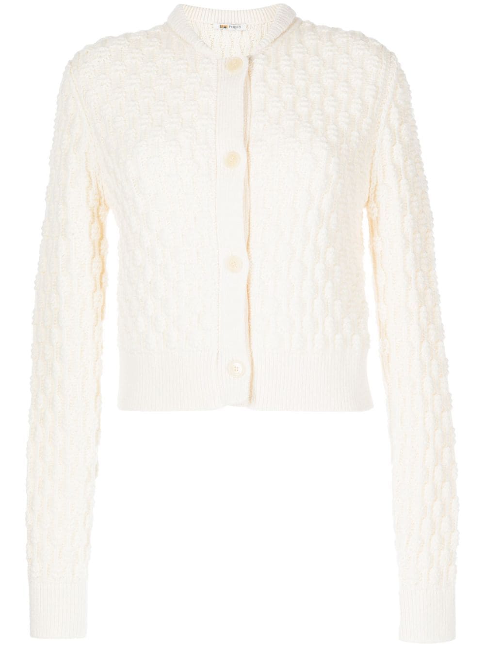 Ports 1961 crew-neck 3D-knit cardigan - Neutrals von Ports 1961