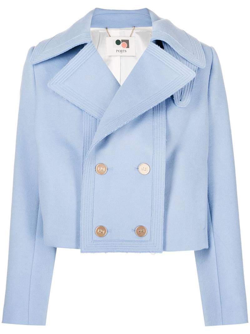 Ports 1961 double-breasted cropped jacket - Blue von Ports 1961