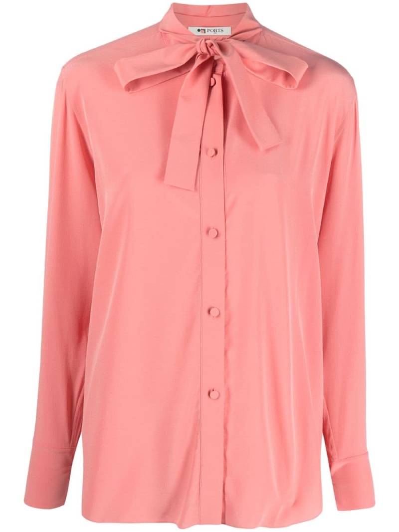 Ports 1961 front-tie silk shirt - Pink von Ports 1961