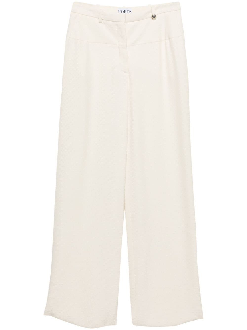 Ports 1961 geometric-jacquard wide-leg trousers - White von Ports 1961