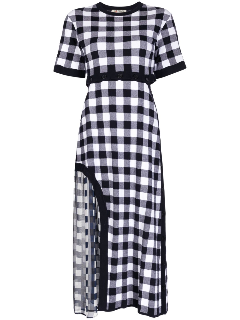 Ports 1961 gingham-pattern cotton midi dress - Blue von Ports 1961