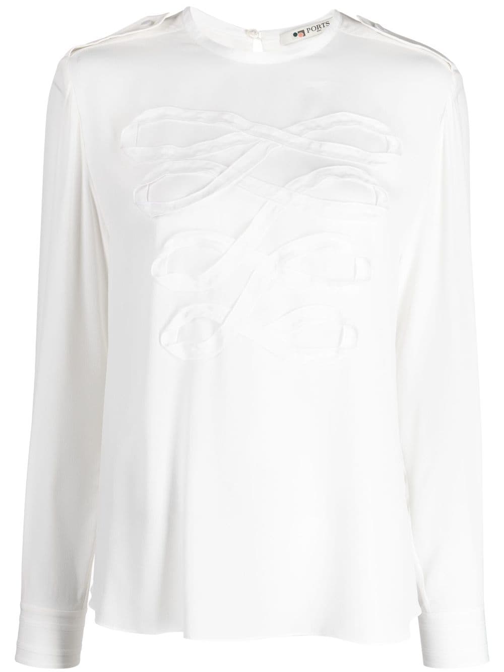 Ports 1961 infinity symbol-motif long-sleeves blouse - White von Ports 1961