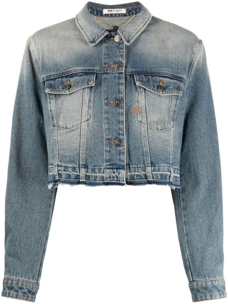 Ports 1961 panelled cropped denim jacket - Blue von Ports 1961