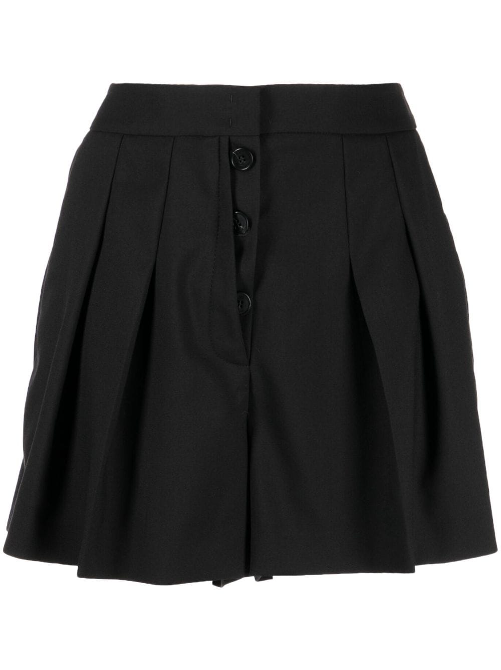 Ports 1961 pleated buttoned wool shorts - Black von Ports 1961