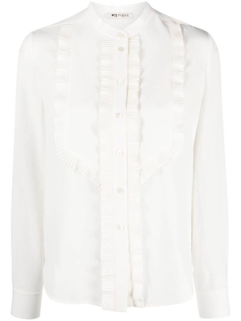 Ports 1961 ruffle-detail silk shirt - White von Ports 1961