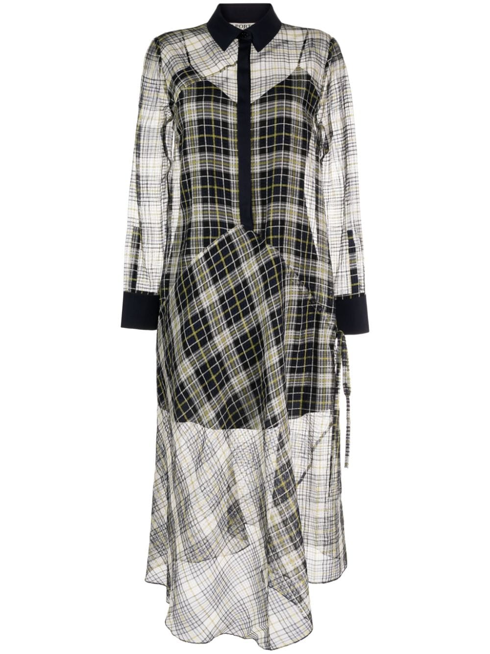 Ports 1961 semi-sheer checkered maxi dress - Blue von Ports 1961