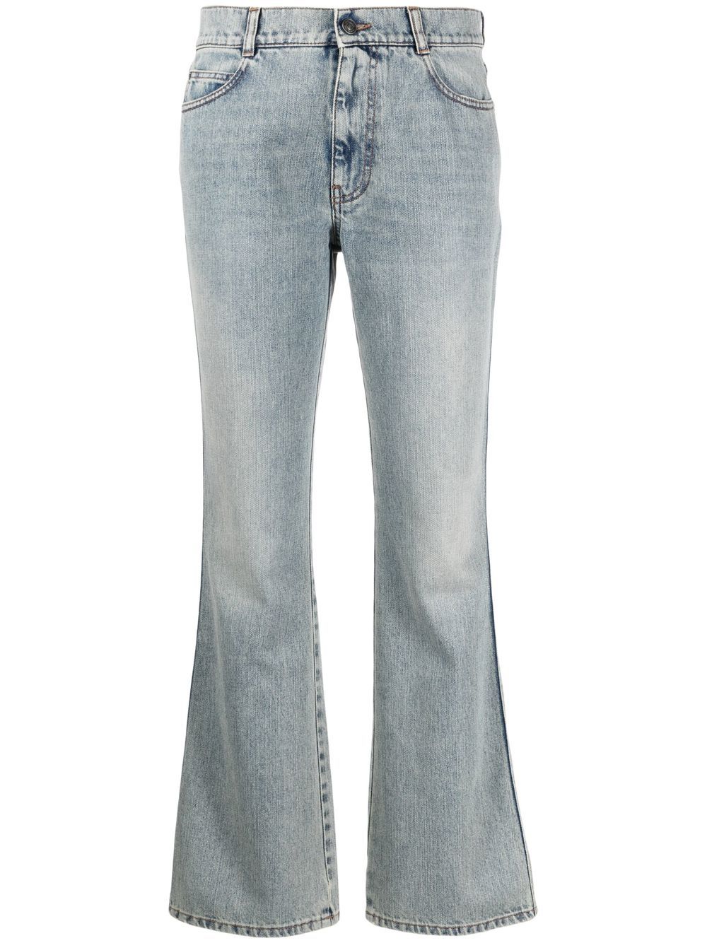 Ports 1961 stonewash flared cropped jeans - Blue von Ports 1961