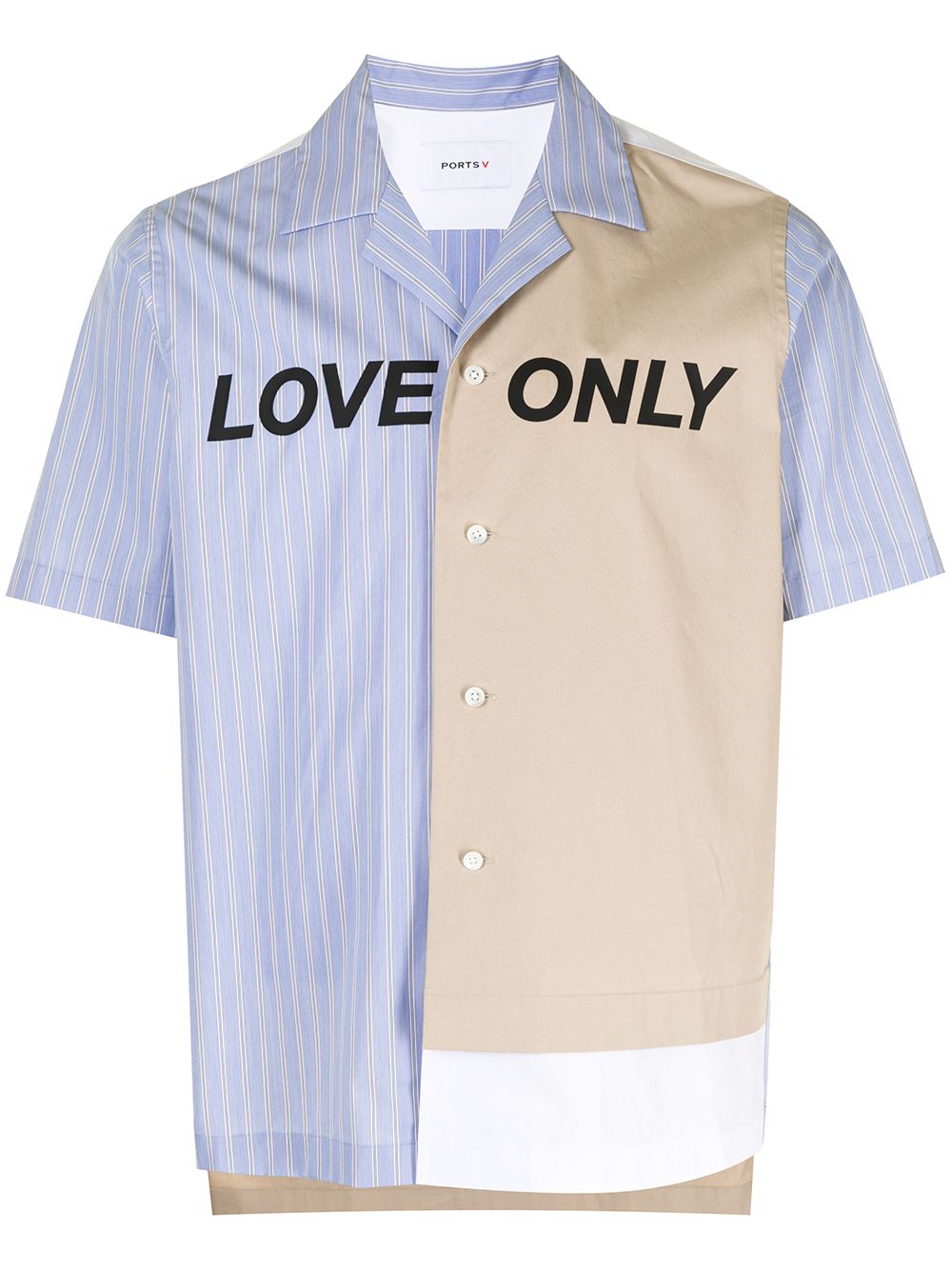 Ports V Love Only print panelled shirt - Blue von Ports V