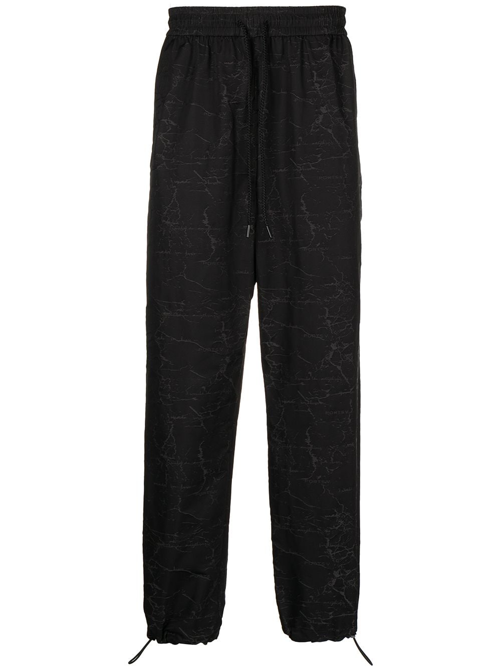 Ports V all-over logo print trousers - Black von Ports V