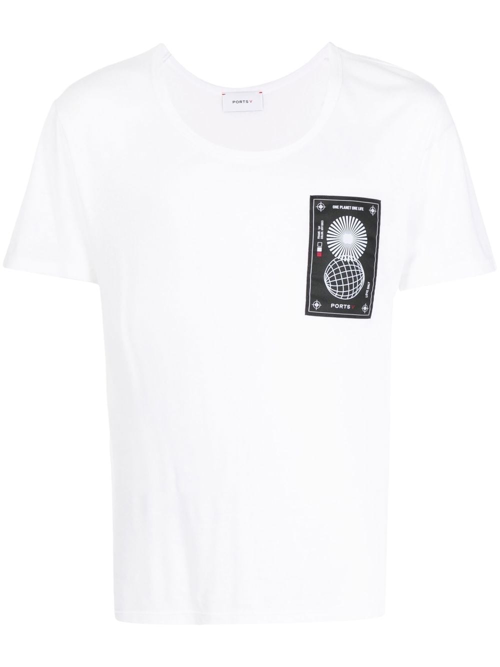 Ports V chest logo-print detail T-shirt - White von Ports V
