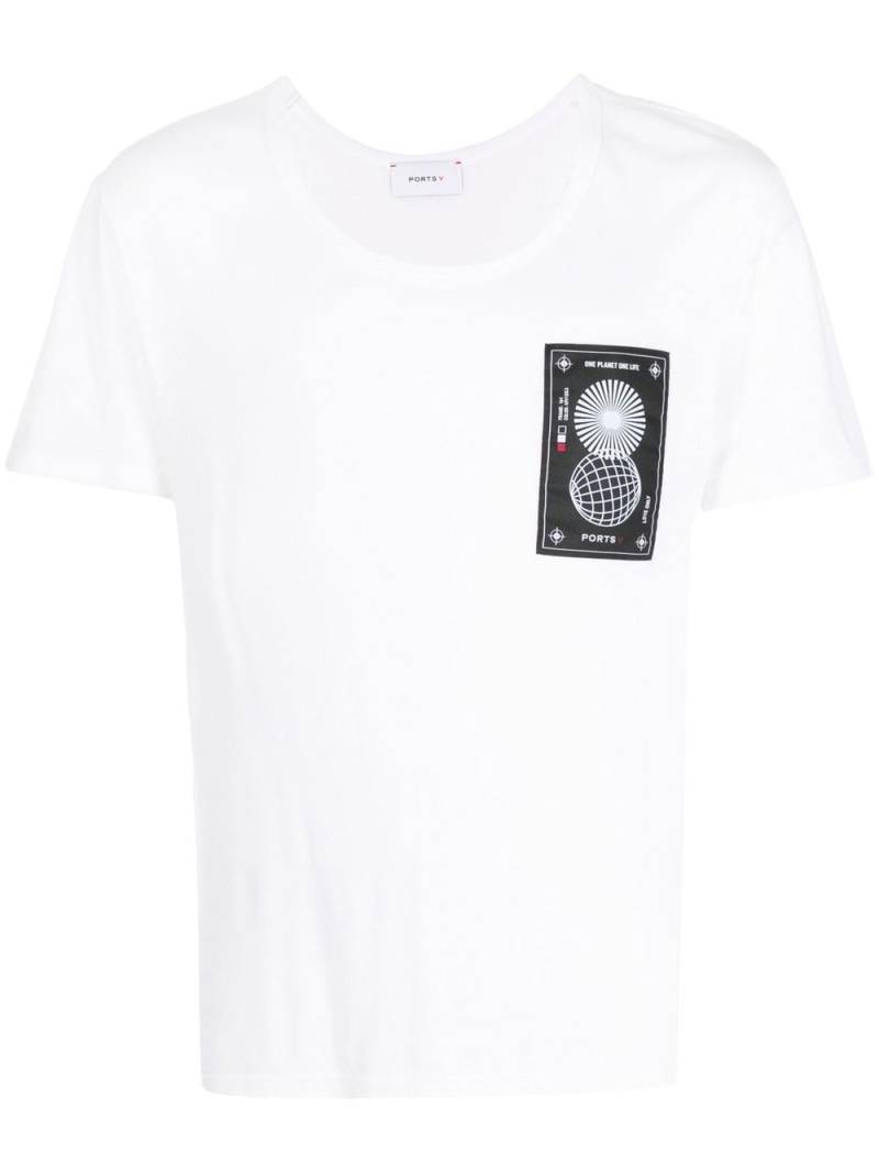 Ports V chest logo-print detail T-shirt - White von Ports V