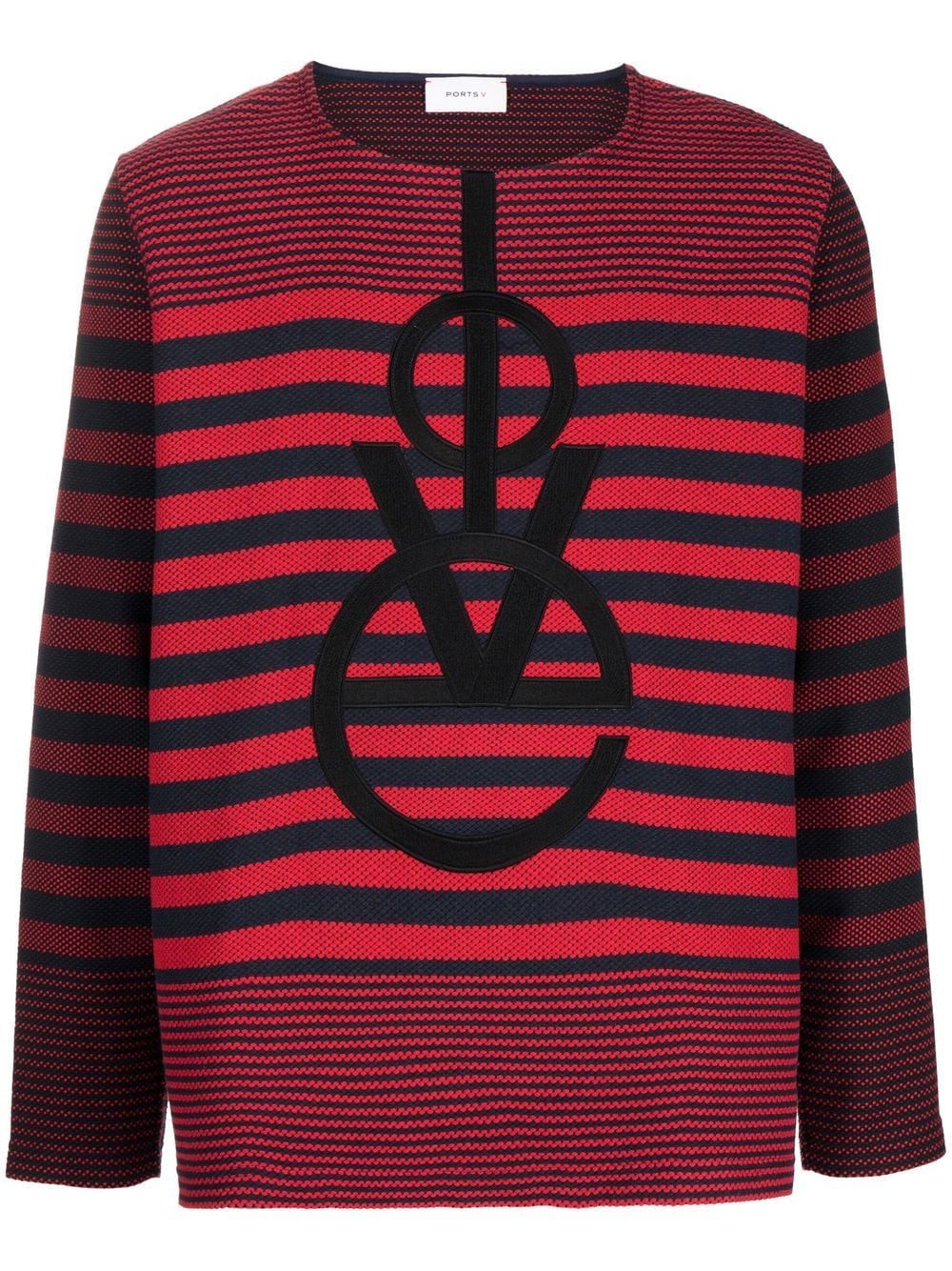 Ports V embroidered-logo stripe-print T-shirt von Ports V